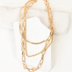 Joia Accessories Triple Layered Chain Necklace
