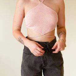 Papermoon Live Forever Halter Crop Top