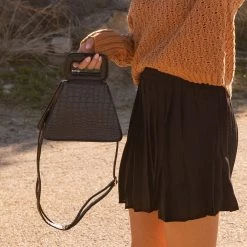 Fame Accessories Faux Leather Triangle Purse