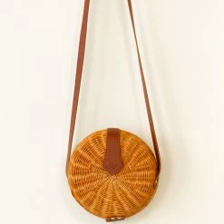 Bao Minh Accessories Round Rattan Crossbody Purse