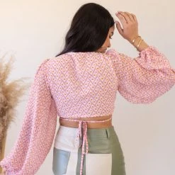 Cotton Candy Featured Feel Love Long Sleeve Crop Top