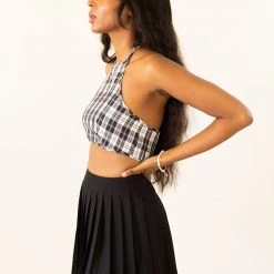 Twin Sister Featured Good Times Plaid Crop Top