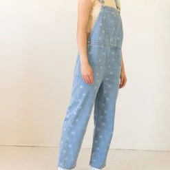 Nectar Clothing Featured Smiley Face Denim Overalls