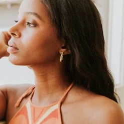 Nectar Clothing Mini Twisted Hoop Earrings