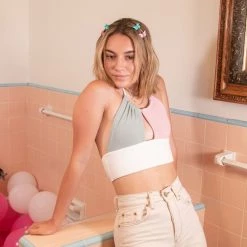 Nectar Clothing Losing You Color Block Crop Top