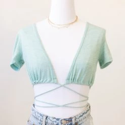 Twin Sister Coming Up Wrap Crop Top Featured