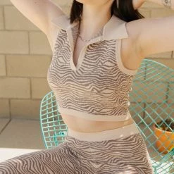 Shine Brighter Knit Crop Top By For Good Featured