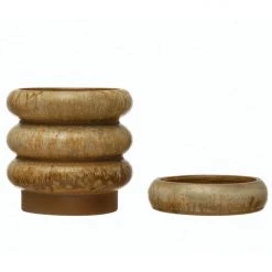 For Good Stoneware Planter W/ Saucer