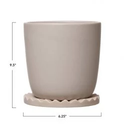 Bloomingville Home + Lifestyle Stoneware Planter & Saucer