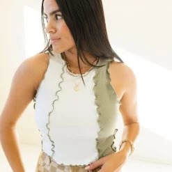 Bailey Rose Night Moves Color Block Crop Top