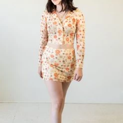 Nectar Clothing All Day Sheer Floral Mini Skirt Featured