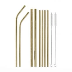 Design Works Ink Gold Stainless Steel Straw Set Home + Lifestyle