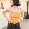 Blue Blush Eyes Closed Checkered Cami Top