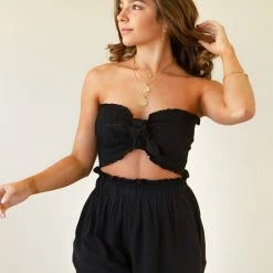 Nectar Clothing New Arrivals Sun Seeking Smocked Crop Top