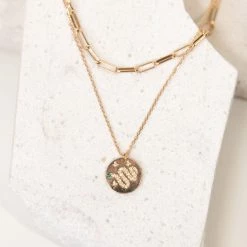 Joia Snake Pendant Layered Necklace