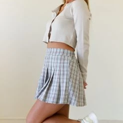 Cotton Candy Featured Love Again Plaid Mini Skirt