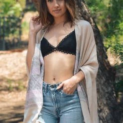 Nectar Clothing Love Triangle Satin Lace Bralette Tops