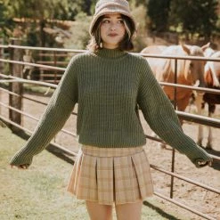 Blue Blush Always Here Plaid Mini Skirt Featured