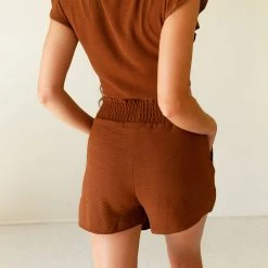 Papermoon Featured Home Again Smocked Waist Shorts