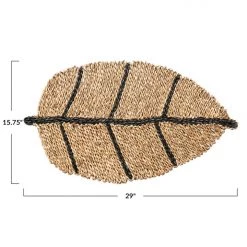 Bloomingville Home + Lifestyle Seagrass Leaf Shaped Mat