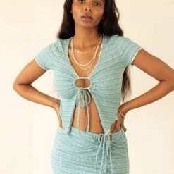 Emory Park Featured Without Me Smocked Crop Top