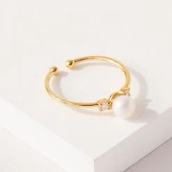 Nectar Clothing Gold Dipped Pearl Ring Accessories