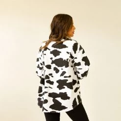 Bailey Rose You Want Cow Print Denim Jacket
