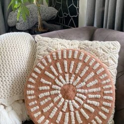 Nectar Clothing Lazy Days Round Embroidered Pillow Home + Lifestyle