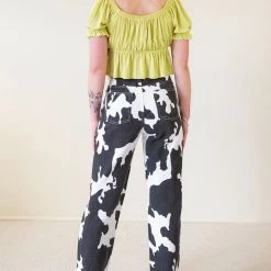 Et Clet Featured No Vacancy Cow Print Jeans