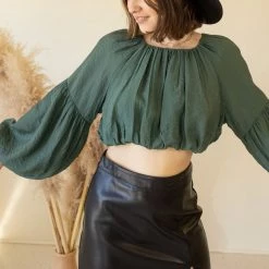 Emory Park Right Choice Puff Sleeve Crop Top