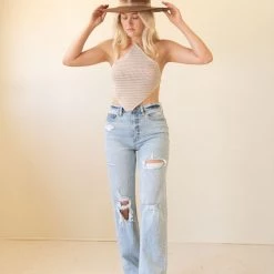 Nectar Clothing Summer Blues High Rise Dad Jeans Featured