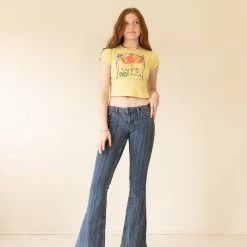 Featured Low Rise Striped Flare Denim Pants By BDG