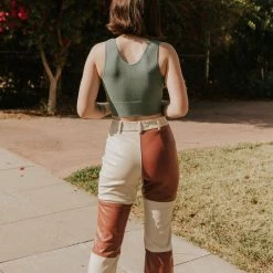 Blue Blush Featured Love Poem Color Block Pants