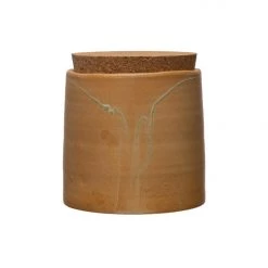 Creative Co-op Home + Lifestyle Small Stoneware Canister