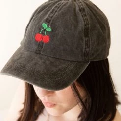 Fame Cherry Denim Baseball Cap