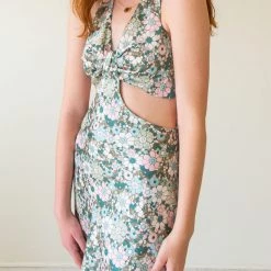 Cotton Candy Your Demeanor Floral Halter Dress