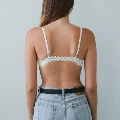 Nectar Clothing Love Triangle Satin Lace Bralette Tops