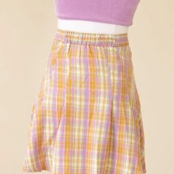 For Good Tempt Me Plaid Mini Skirt Featured