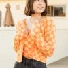 Blue Blush Eyes Closed Checkered Cardigan