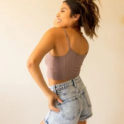 Vervet Featured You First Acid Wash Denim Shorts