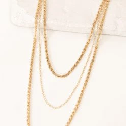 Joia Triple Layered Chain Necklace