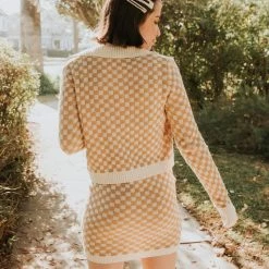 Emory Park Featured Look Back Checkered Cardigan