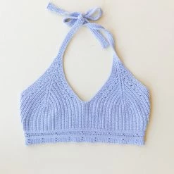 Signature 8 Walking On Crochet Halter Top