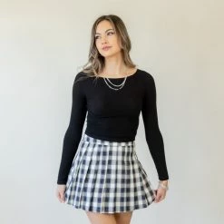 Mable Want It Plaid Mini Skirt