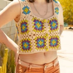 Nectar Clothing Don't Move Crochet Floral Top