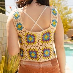 Nectar Clothing Don't Move Crochet Floral Top