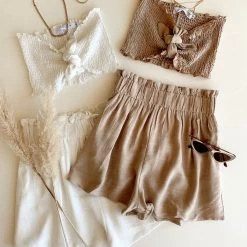 Nectar Clothing New Arrivals Sun Seeking Smocked Crop Top