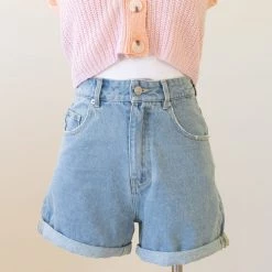 Papermoon Featured Hometown Girl High-Rise Denim Shorts