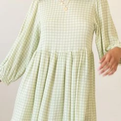 Nectar Clothing Featured Going Coastal Checkered Babydoll Dress
