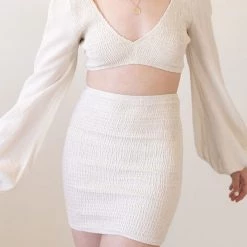 Edit By Nine Just Stay Smocked Crop Top